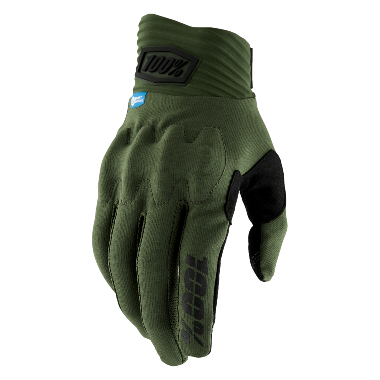 Rękawice Cross 100% Cognito Smart Shock Zielony wojskowyS