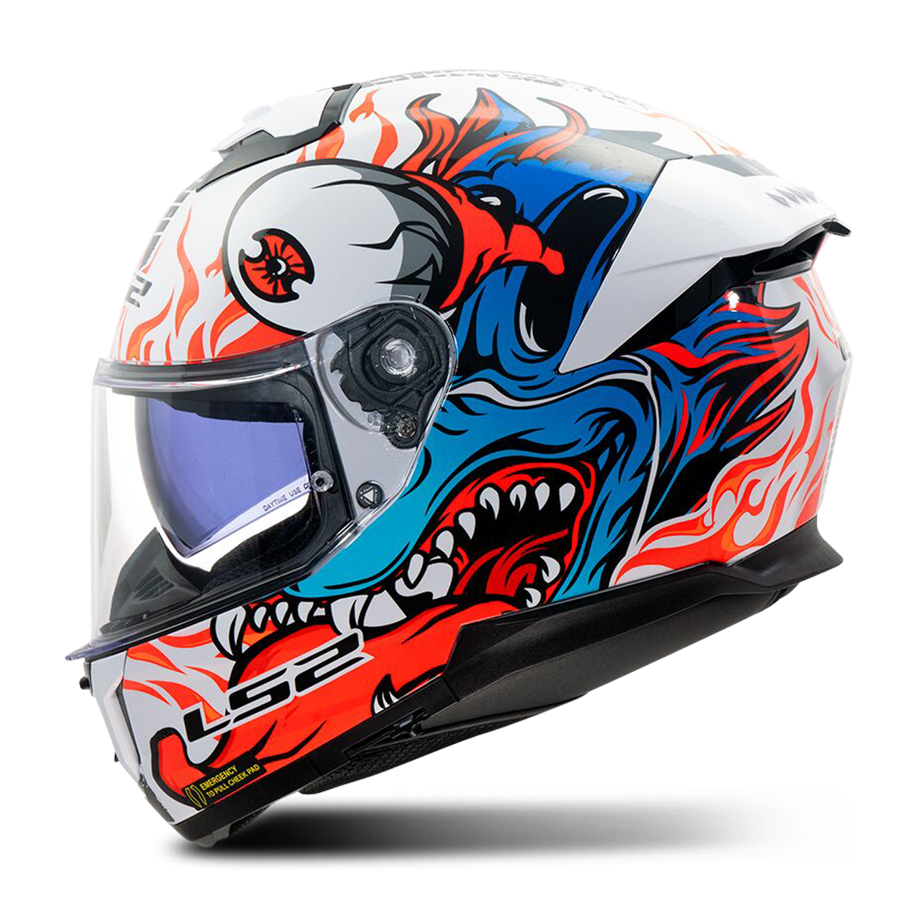 Kask Integralny LS2 FF808 Stream II Złamany Biały/NiebieskiL