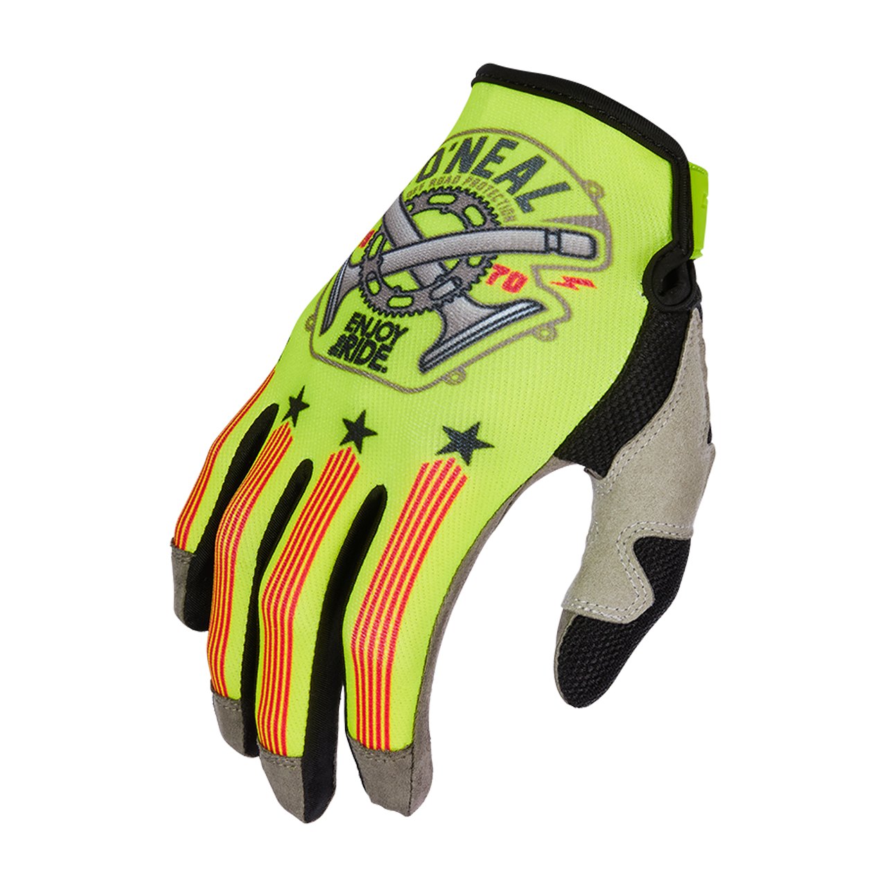 Rękawice Cross O'Neal MAYHEM PISTON V.23 Neonowy Żółty/Czarny/CzerwonyS