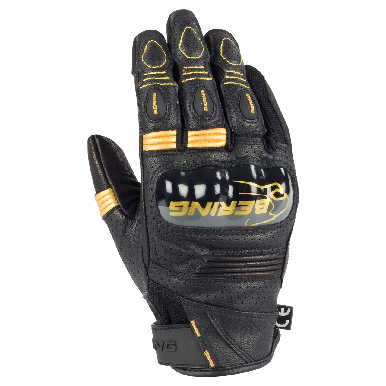 Rękawice Motocyklowe Bering Axel Damskie Czarny/ZłotyS