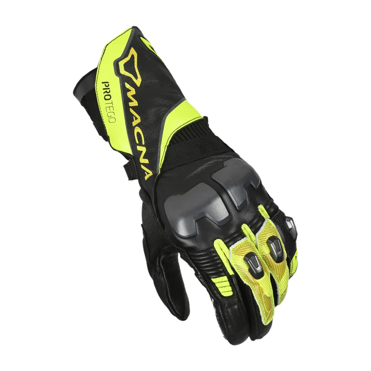 Rękawice Motocyklowe Macna Protego Czarny/Fluorescencyjny żółtyM