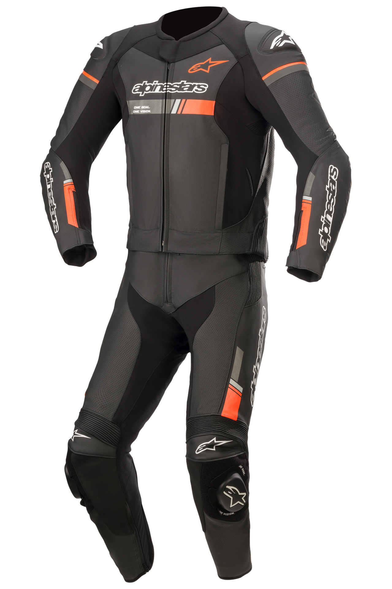 Kombinezon Skórzany Alpinestars GP Force Chaser 2-Częściowy Czarny/Czerwony/Fluorescencyjny52