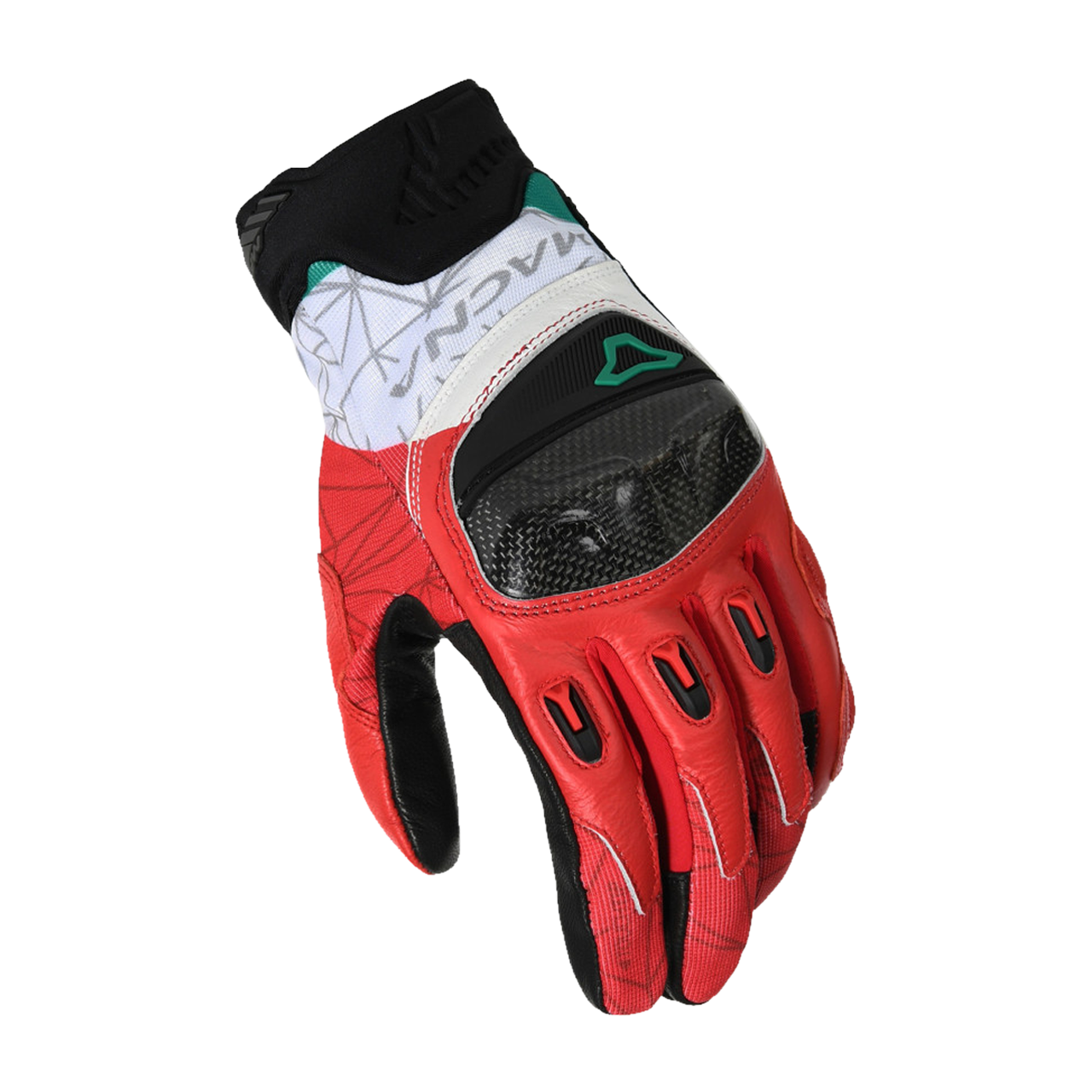 Rękawice Motocyklowe Macna Rocco Czerwony/Złamany BiałyL