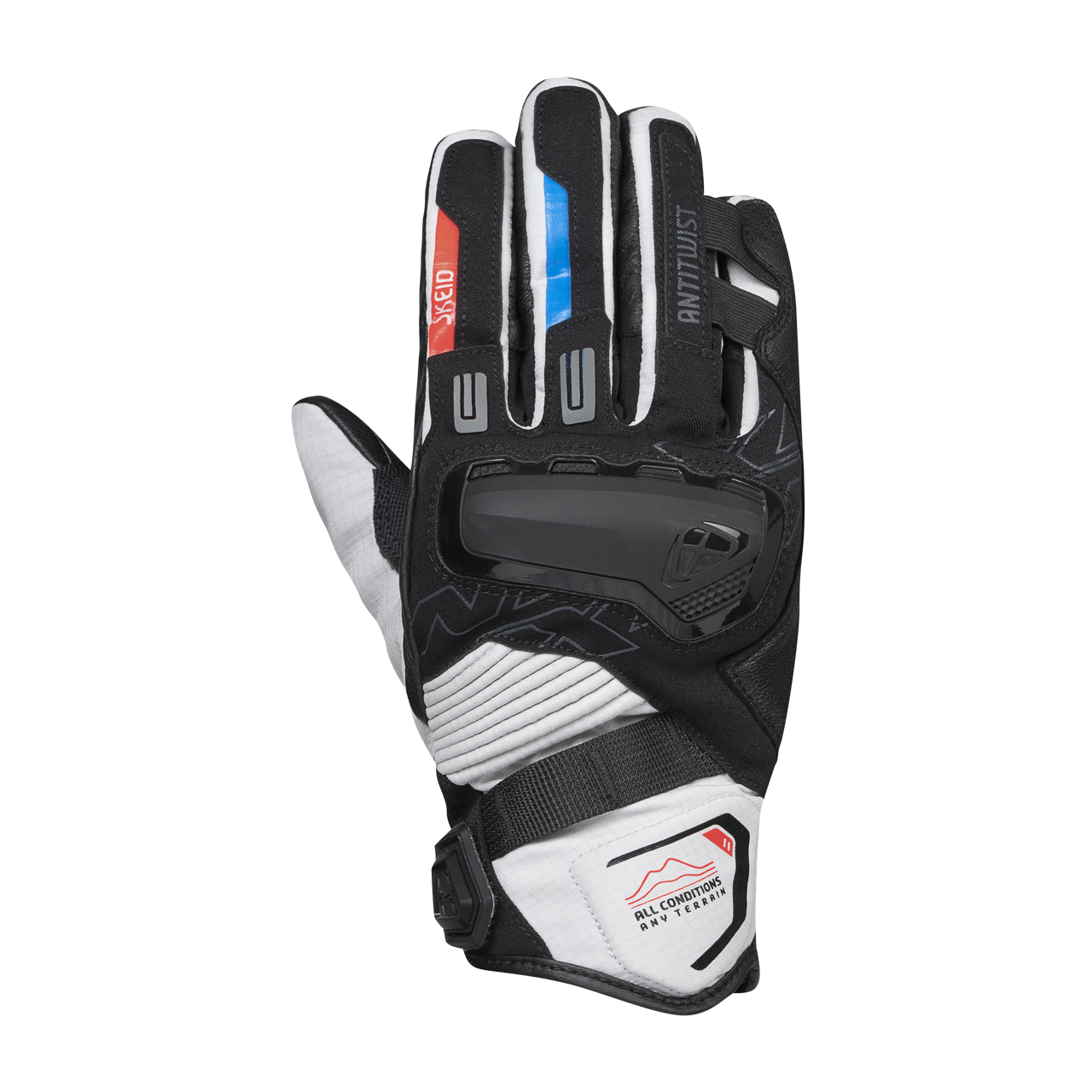 Rękawice Motocyklowe Ixon MS SKEID Czarny/Szary/CzerwonyM