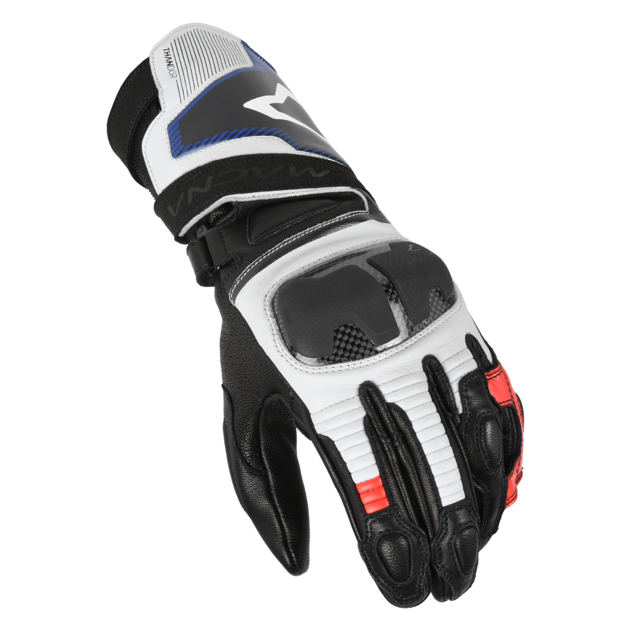 Rękawice Motocyklowe Macna Thandor Złamany Biały/CzerwonyM