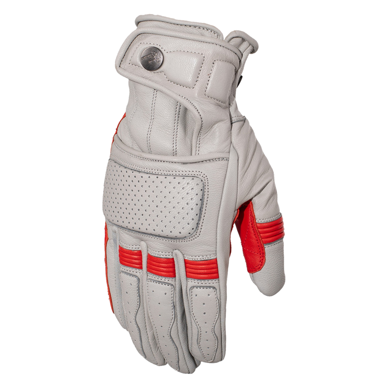 Rękawice Motocyklowe Rusty Stitches Calvin Jasnoszary/CzerwonyXL