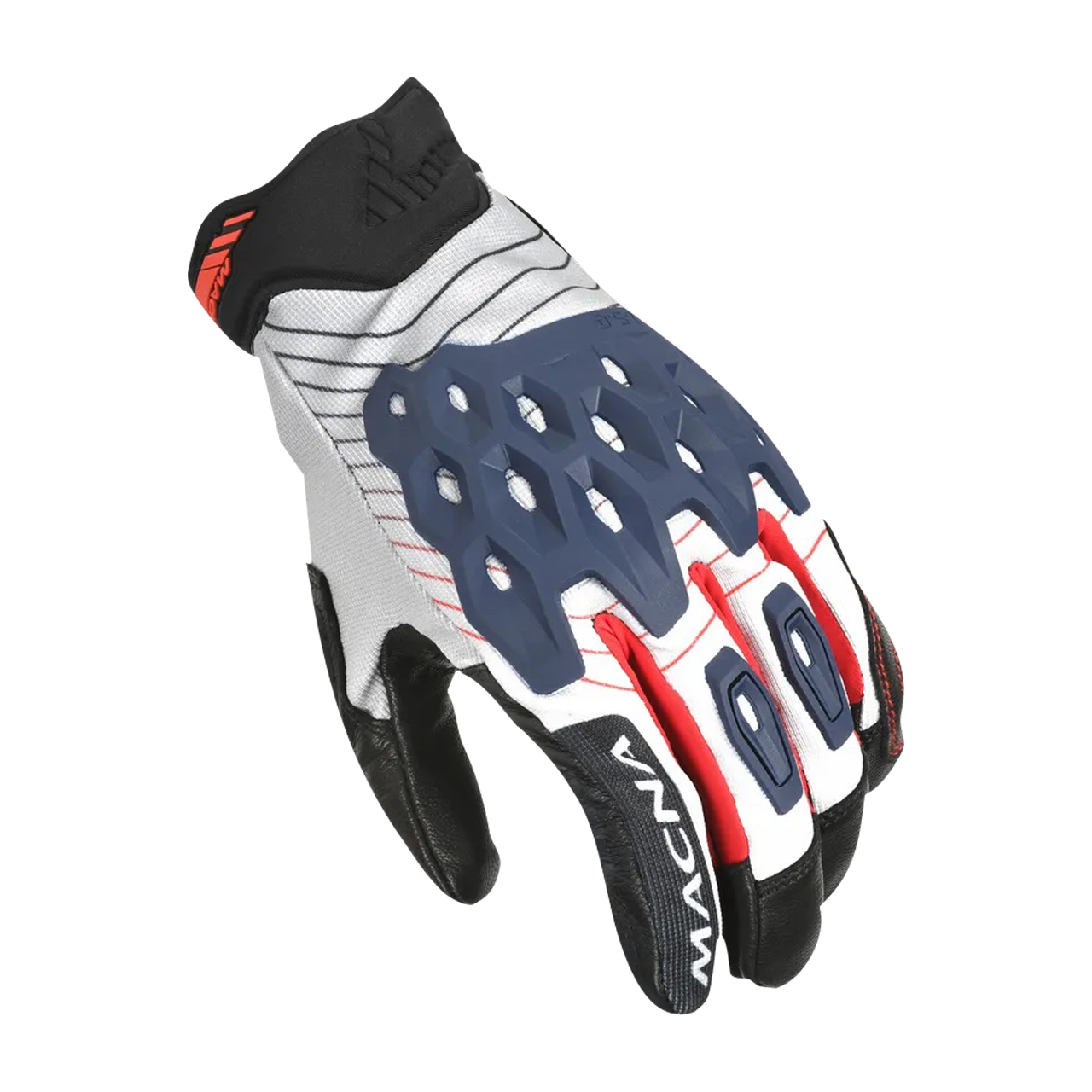 Rękawice Motocyklowe Macna Tanami Złamany Biały/Niebieski/CzerwonyXXL