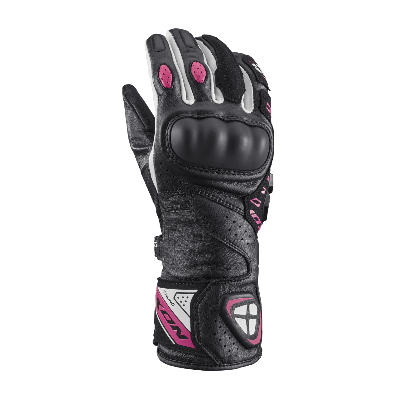 Rękawice Motocyklowe Ixon Thund Damskie Czarny/FuksjowyXXL
