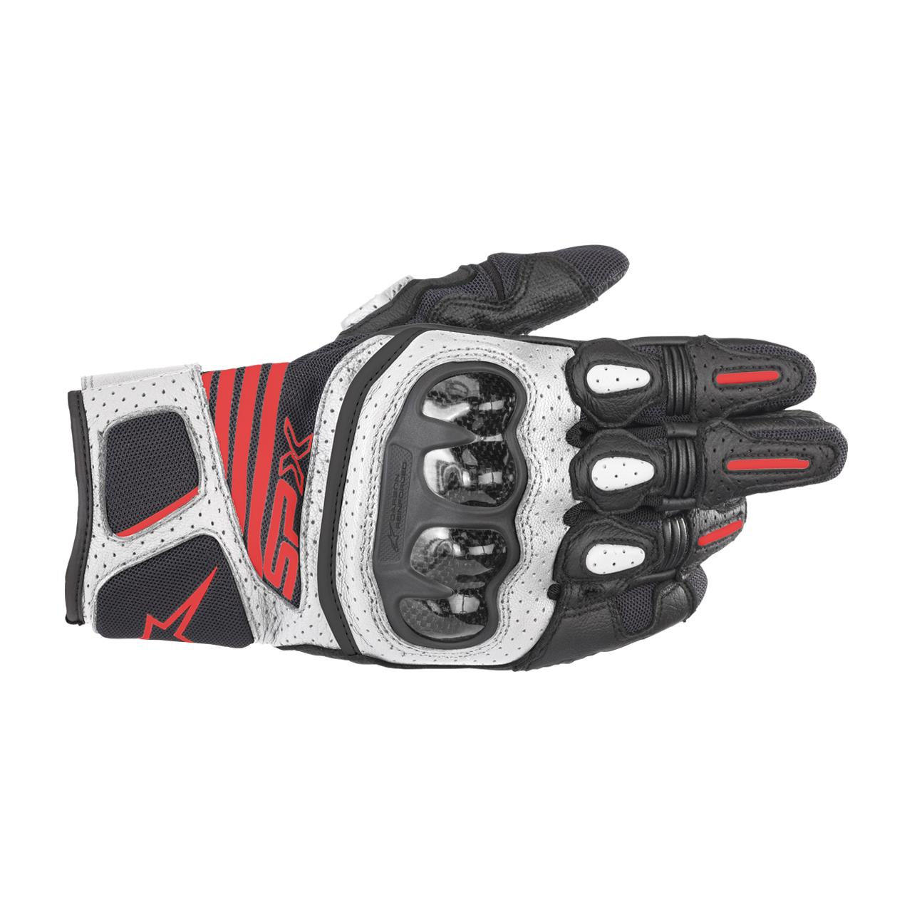 Rękawice Motocyklowe Alpinestars SP X Air Carbon V2 Czarny/Złamany Biały/Fluorescencyjny CzerwonyM