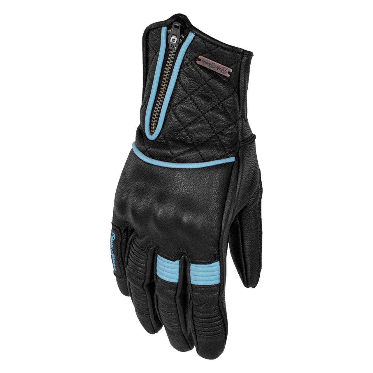 Rękawice Motocyklowe Rusty Stitches Lilly Damskie Czarny/Pastelowy niebieskiM