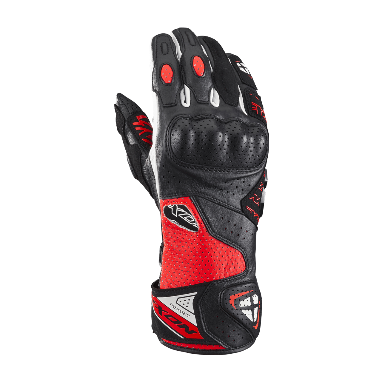 Rękawice Motocyklowe Ixon Thunder Air Czarny/Czerwony/Złamany BiałyXXL