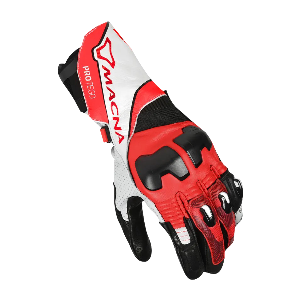 Rękawice Motocyklowe Macna Protego Czerwony/Złamany Biały/CzarnyL