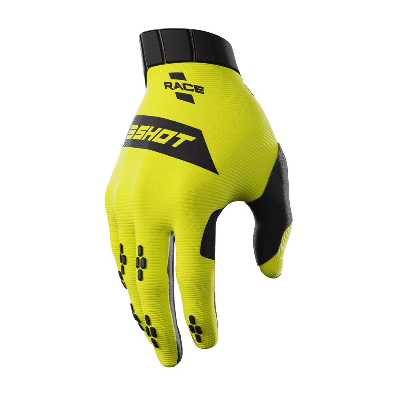 Rękawice Cross Shot Race Dziecięce Neonowy Żółty12