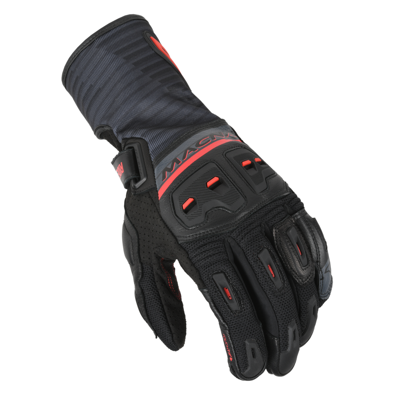 Rękawice Motocyklowe Macna Shellar Czarny/CzerwonyS