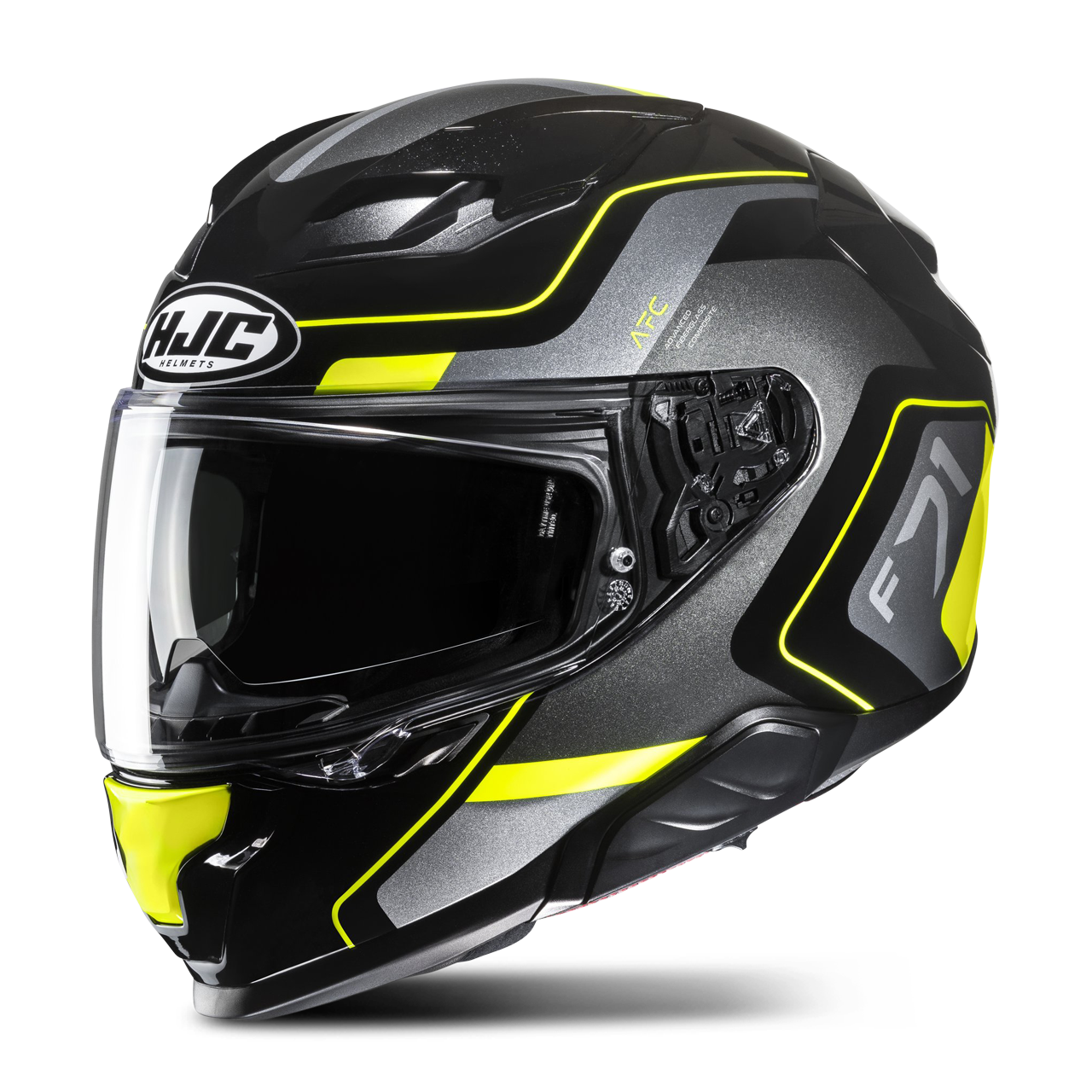 Kask Integralny HJC F71 Arcan MC3H Czarny/Fluorescencyjny żółtyS