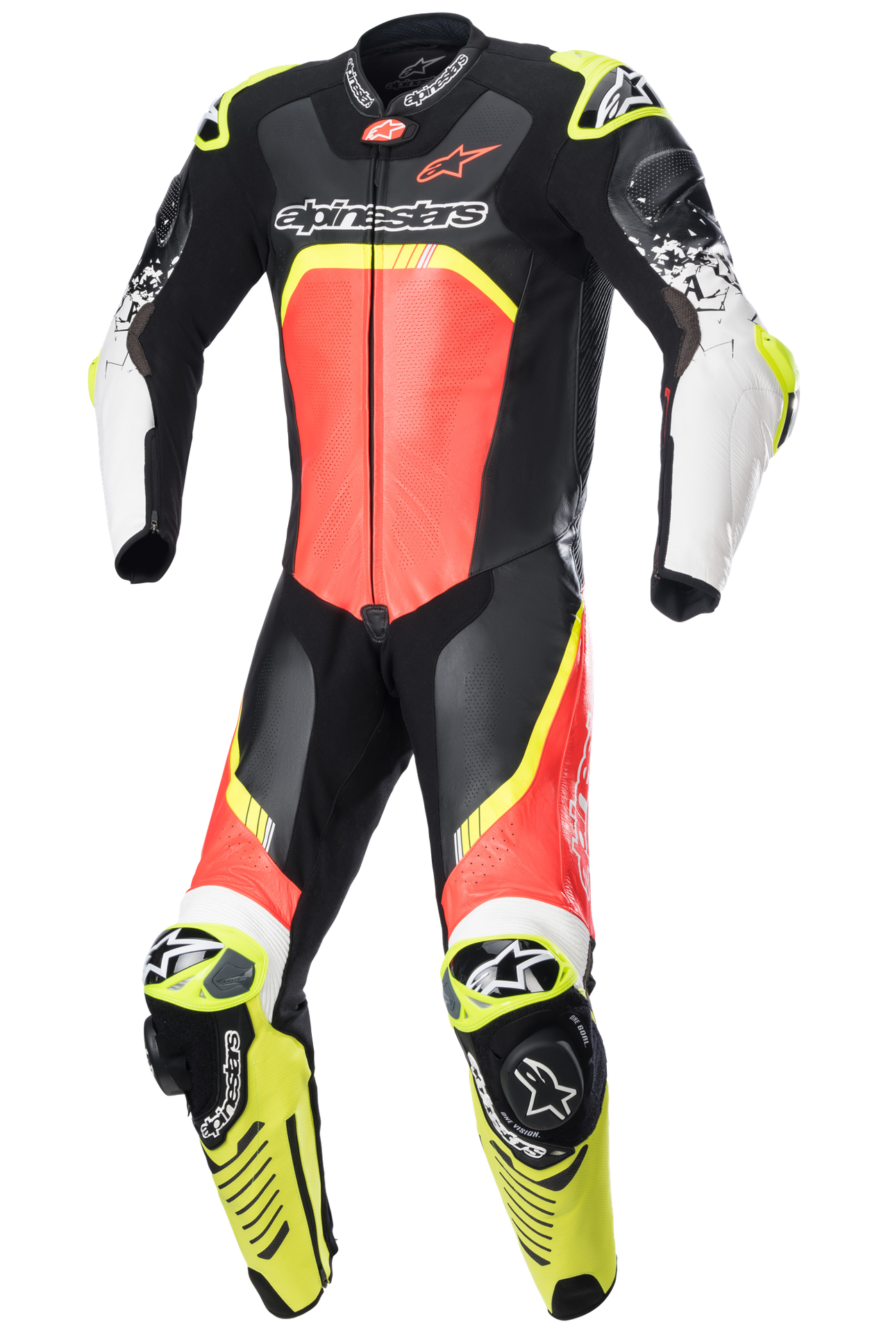 Kombinezon Skórzany Alpinestars GP Tech V4 Czarny/Czerwony/Żółty56