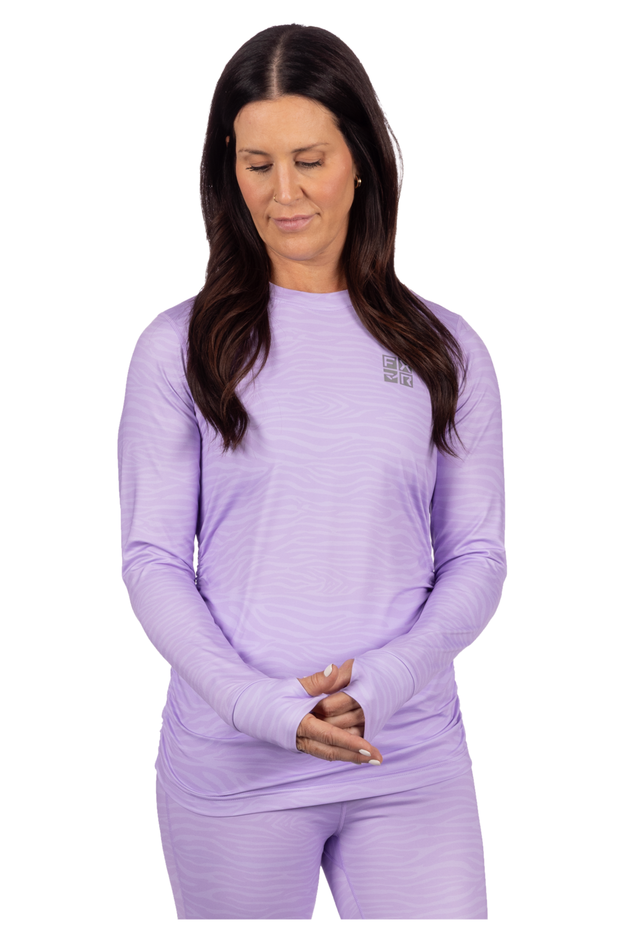 Koszula Damska Warstwa Średnia FXR Atmosphere Longsleeve 25 Lawendowa ZebraL