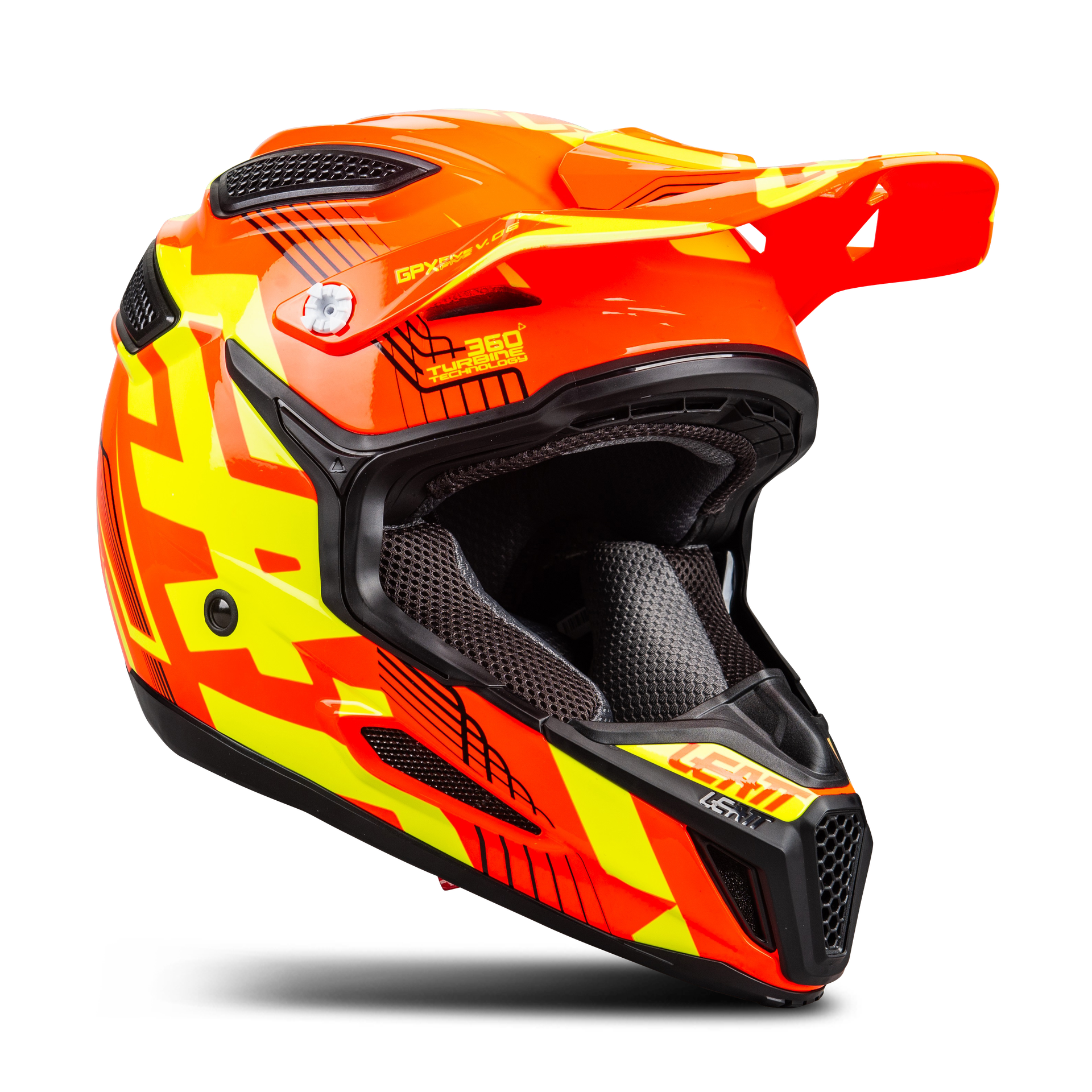Kask MX Leatt Gpx 5.5 Młodzieżowy Pomarańczowy/ŻółtyM