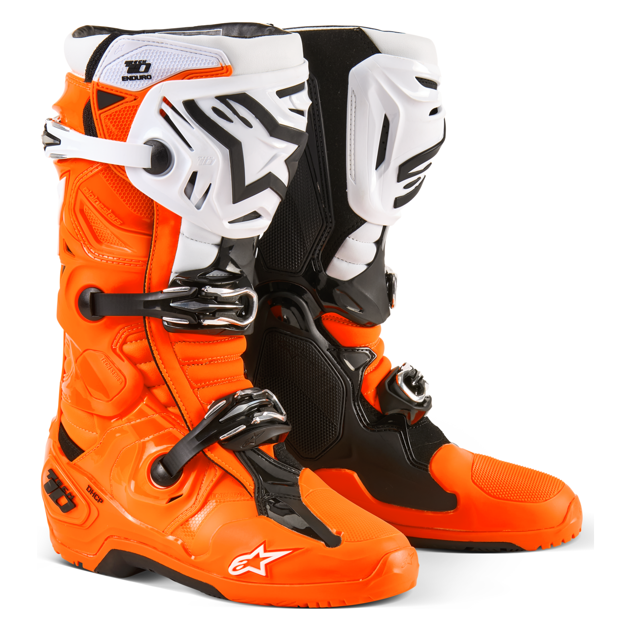 Buty Enduro Alpinestars Tech 10 Fluorescencyjny Pomarańczowy/Czarny/Złamany Biały45,5