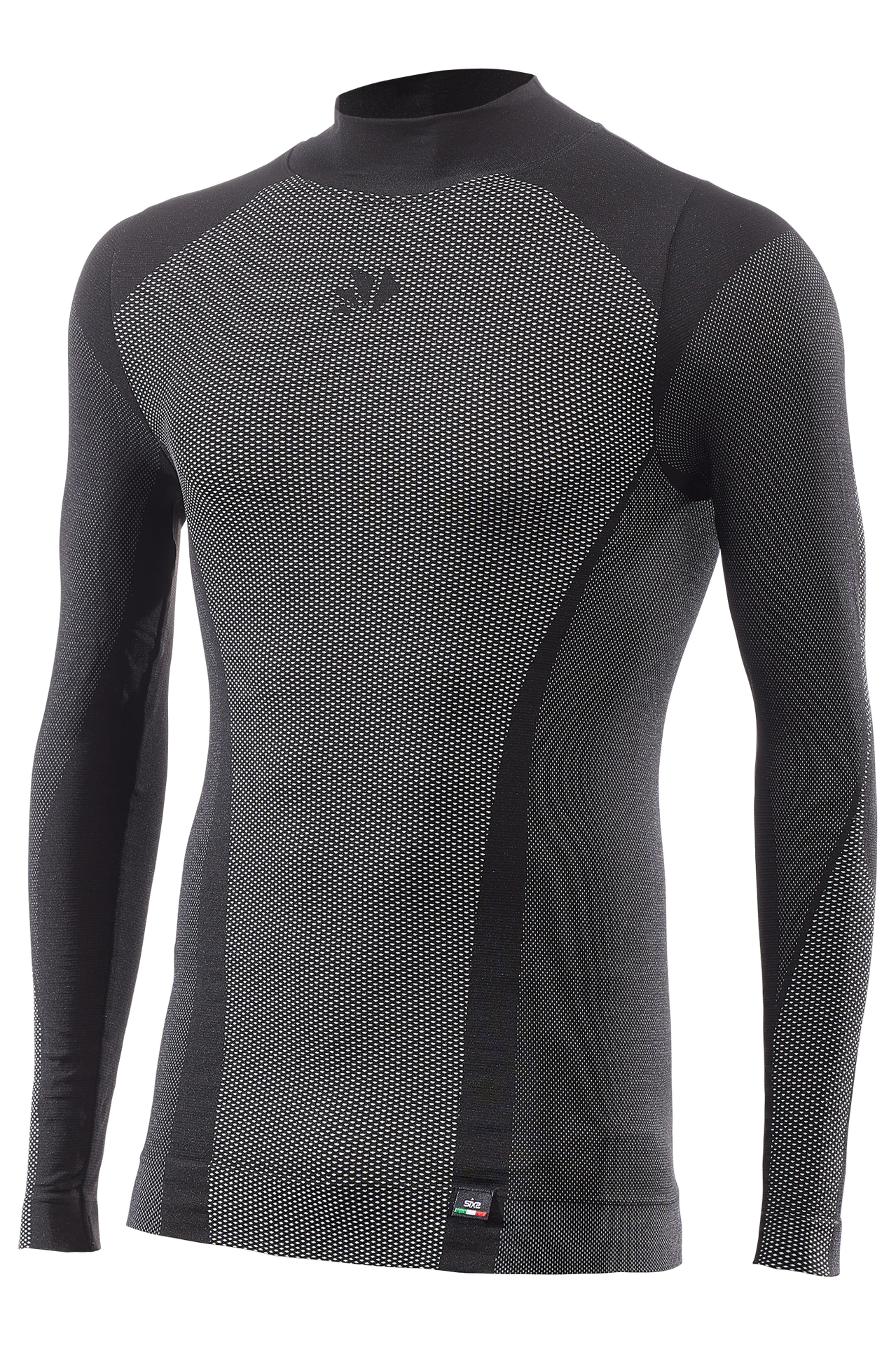 Koszula bazowa SIXS TS3 V2 4-sezonowa z długim rękawem i golfem Czarny/CarbonXS/S