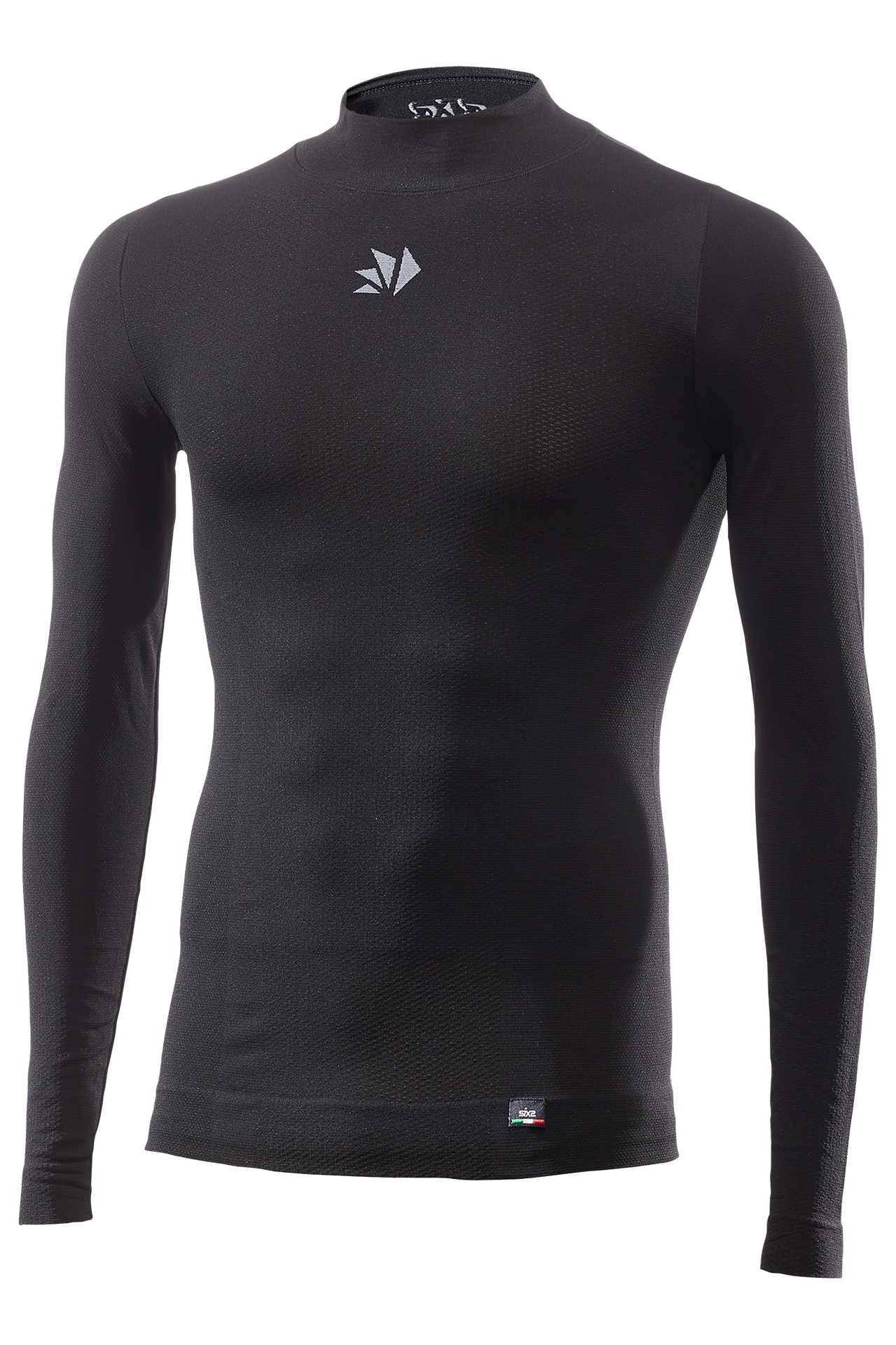 Koszula bazowa SIXS TS3 V2 4-sezonowa z długim rękawem i golfem Całkowicie czarnyXS/S