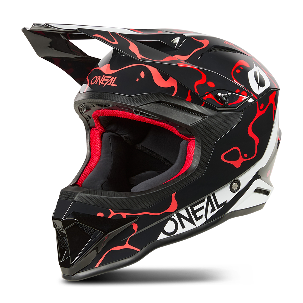 Kask MX O'Neal 1Srs Splash Czarny/CzerwonyXL