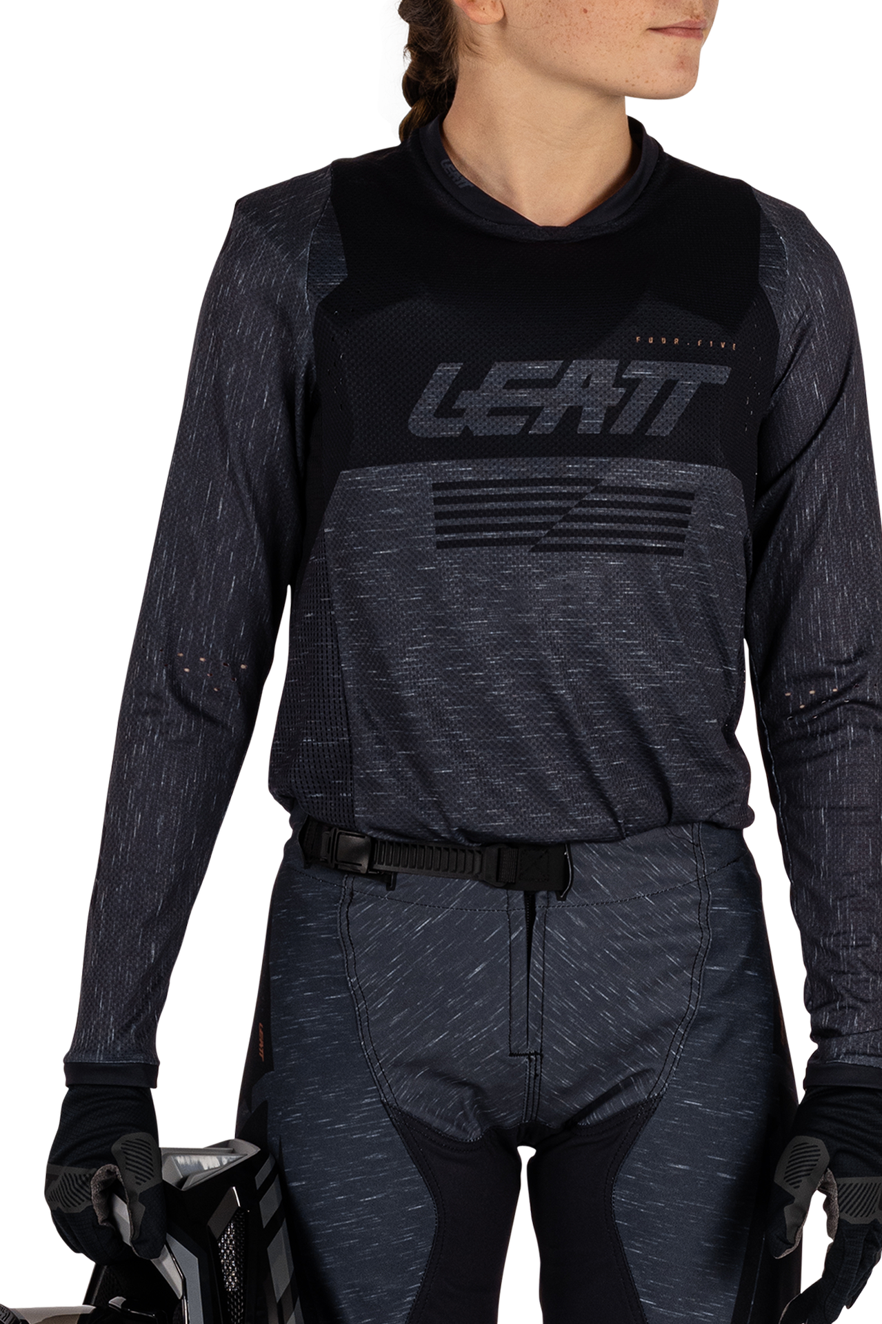 Bluza cross Leatt Moto 4.5 Lite V26 młodzieżowa Stealth Czarny/SzaryL