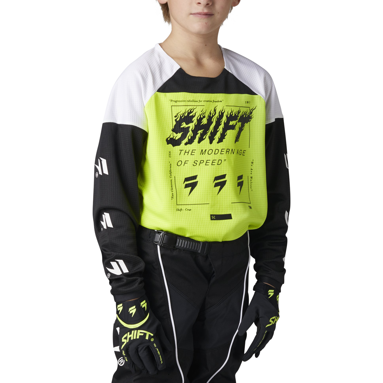 Bluza Cross Shift White Label Flame Dziecięca Fluorescencyjny Żółty/CzarnyXL