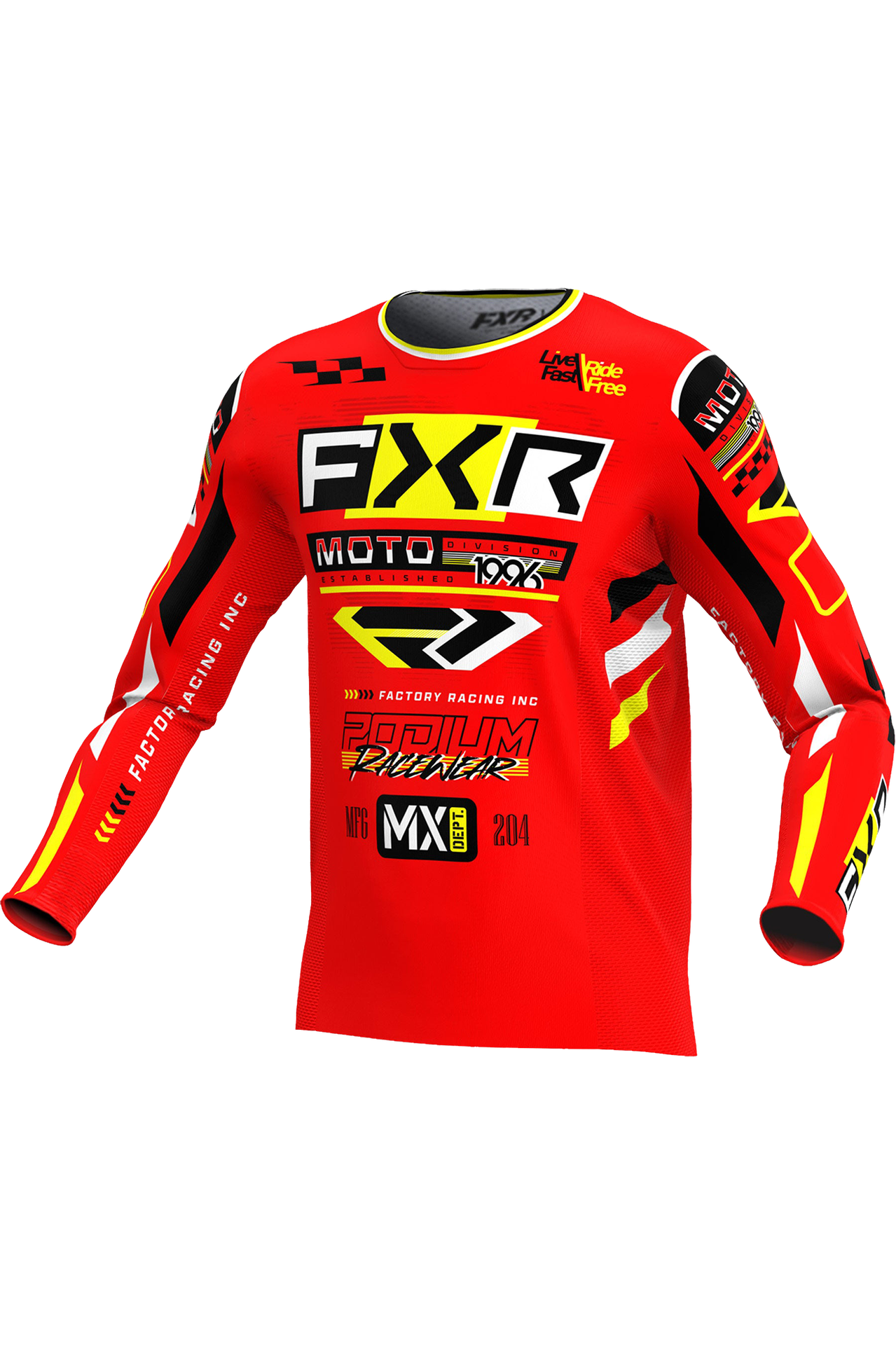 Bluza Cross FXR Podium Gladiator Czerwony/Czarny/ŻółtyXS