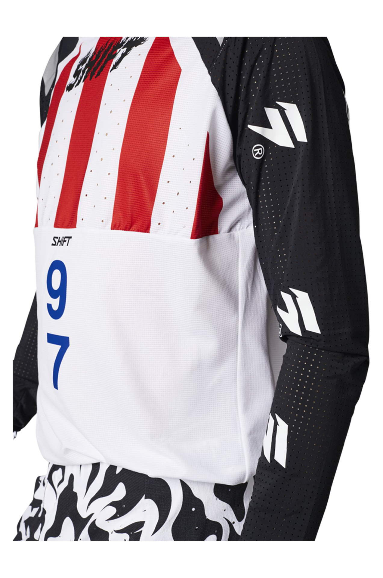 Bluza Cross Shift Blue Label Flame Złamany Biały/CzarnyL