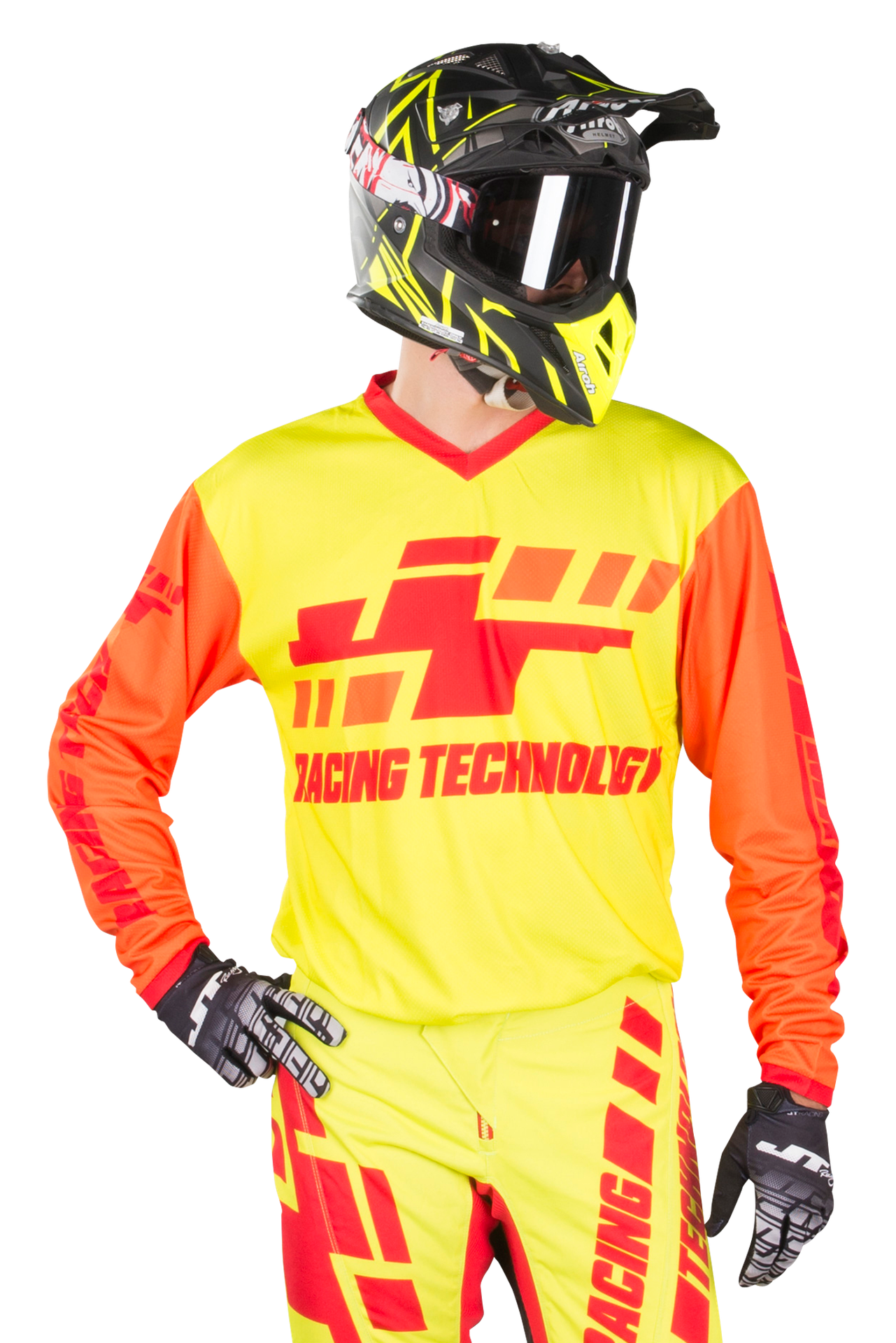 Bluza Cross JT Racing Flo Tec-Megabyte Żółty/Czerwony/PomarańczowyL