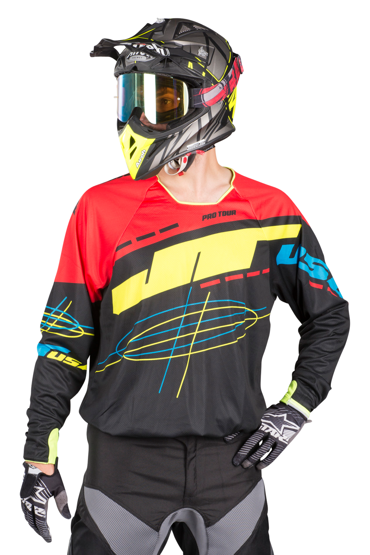 Bluza Cross JT Racing Hyperlite Blueprint Czarny/Czerwony/ŻółtyL