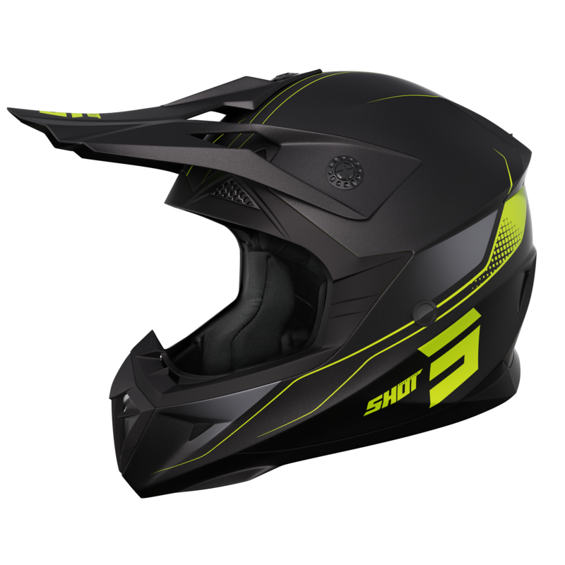 Kask Cross Shot Pulse Edge Fluo Neonowy ŻółtyXL