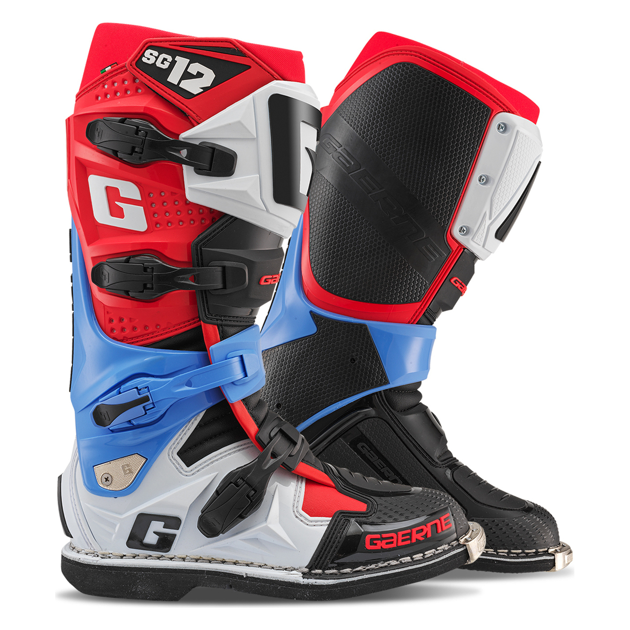 Buty Cross Gaerne SG12 Czarny/Złamany Biały/Czerwony/Niebieski46