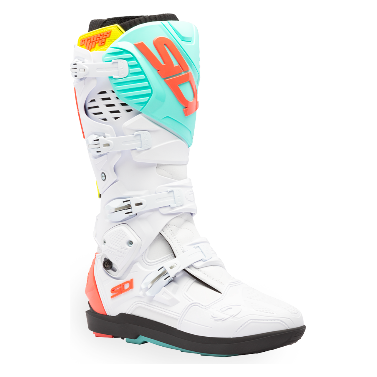 Buty Cross Sidi Crossfire 3 SRS 2026 Biały/Fluorescencyjny Miętowy/Fluorescencyjny Koralowy45