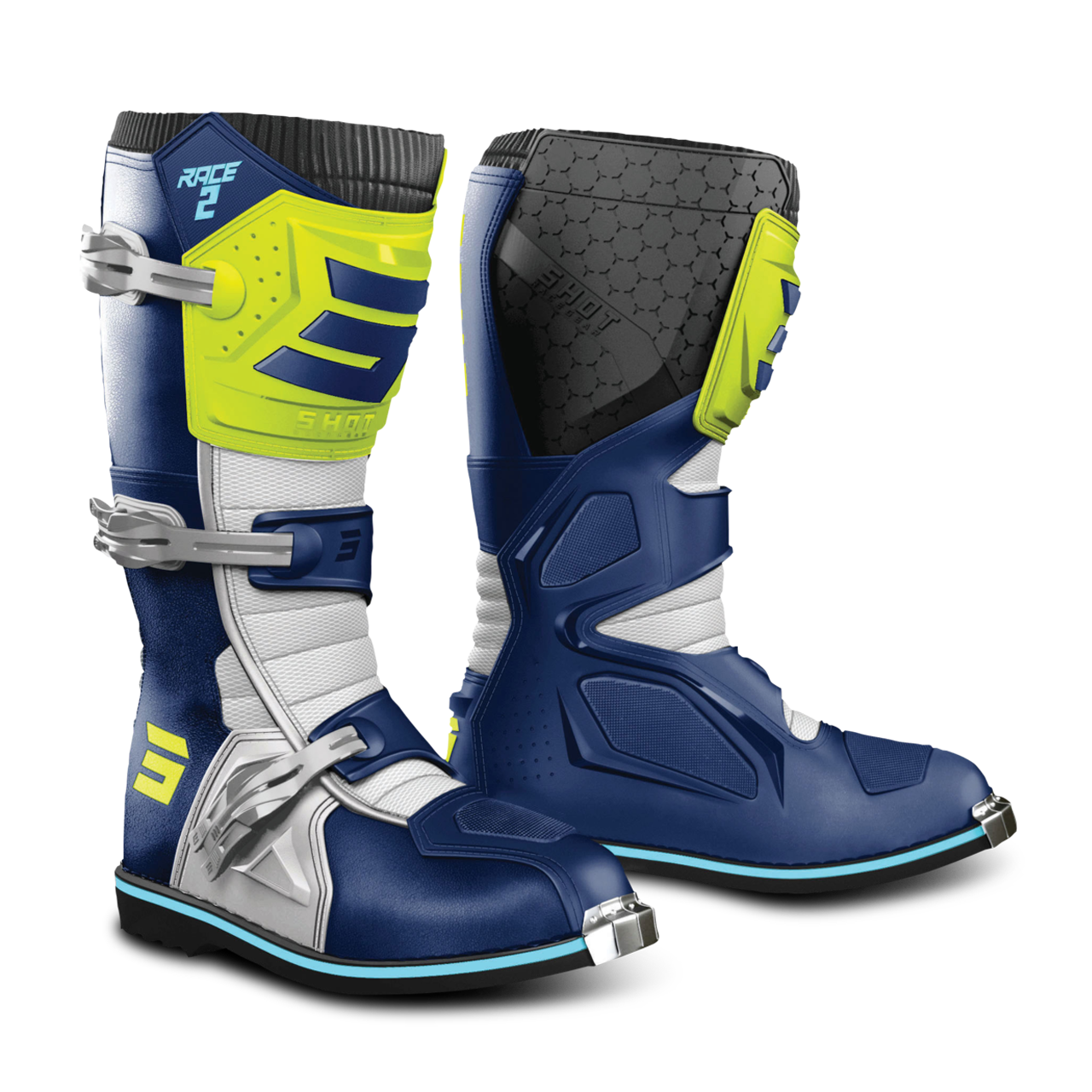 Buty Cross Shot Race 2 Niebieski/Neonowy Żółty45