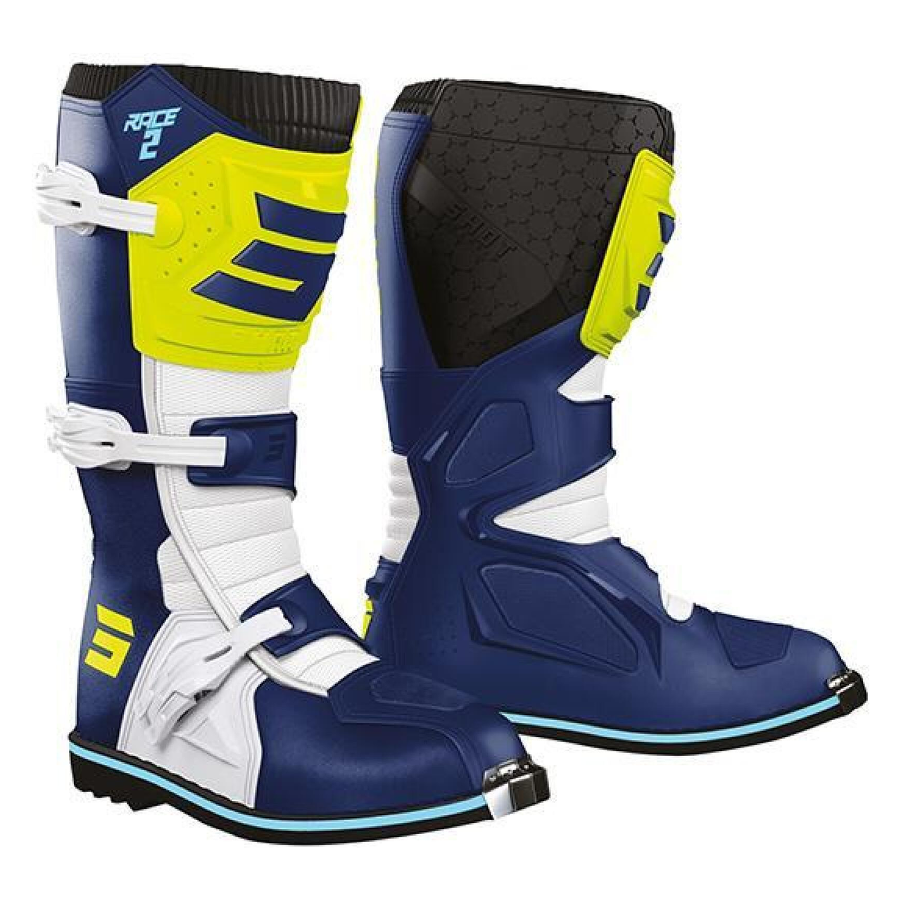 Młodzieżowe Buty Cross Shot Race 2 Niebieski/Neonowy Żółty38