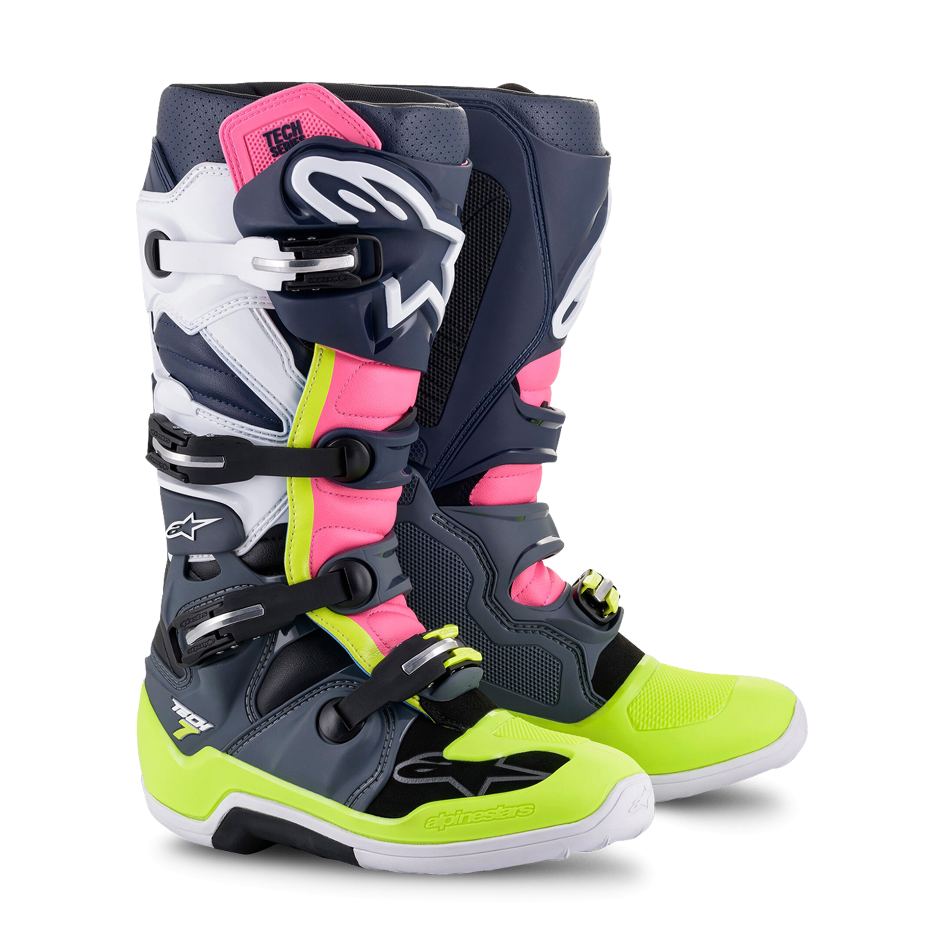 Buty Cross Alpinestars Tech 7 Szary/Niebieski/Różowy47