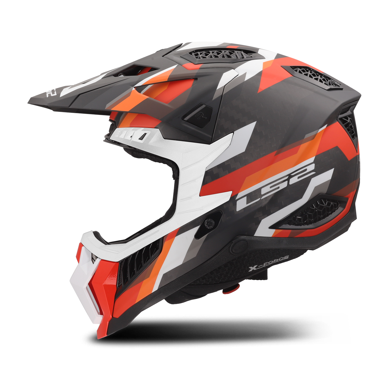Kask Cross LS2 MX703 X-Force Phantom Pomarańczowy/Czerwony MatowyM