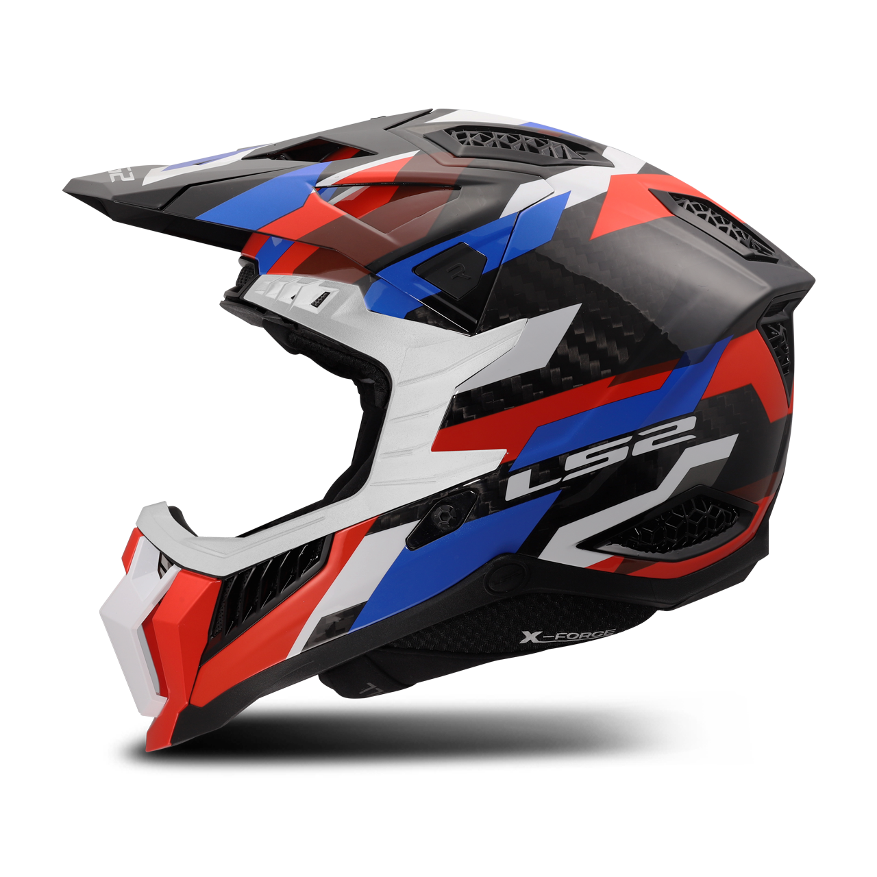 Kask Cross LS2 MX703 X-Force Phantom Biały/Niebieski/Czerwony PołyskM