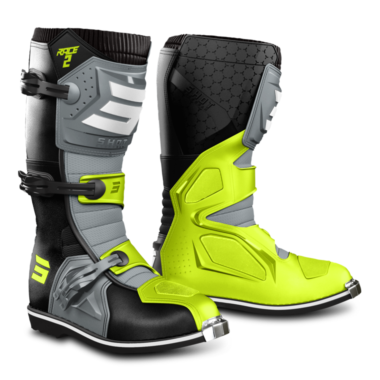 Buty Cross Shot Race 2 Czarny/Szary/Neonowy Żółty41