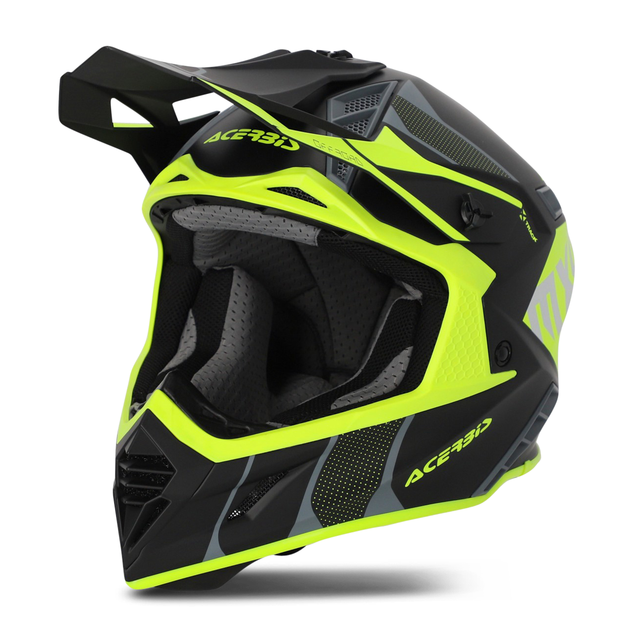Kask Cross Acerbis X-Track Czarny/Fluorescencyjny żółtyS