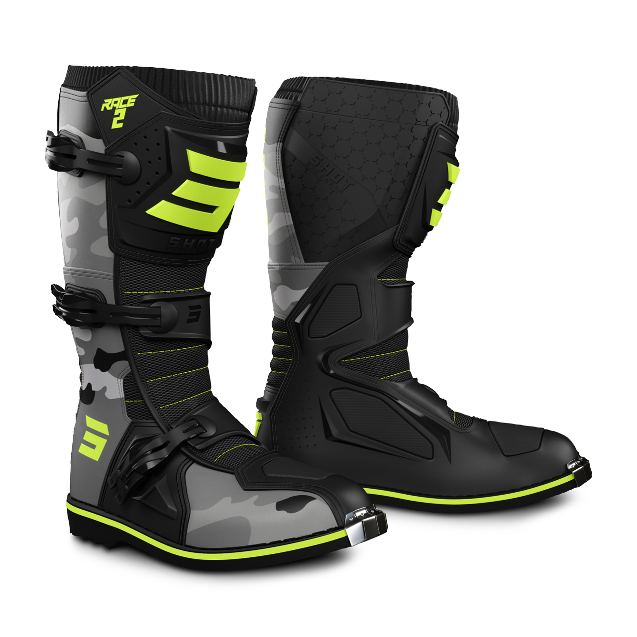 Młodzieżowe Buty Cross Shot Race 2 Neonowy Żółty/Moro30