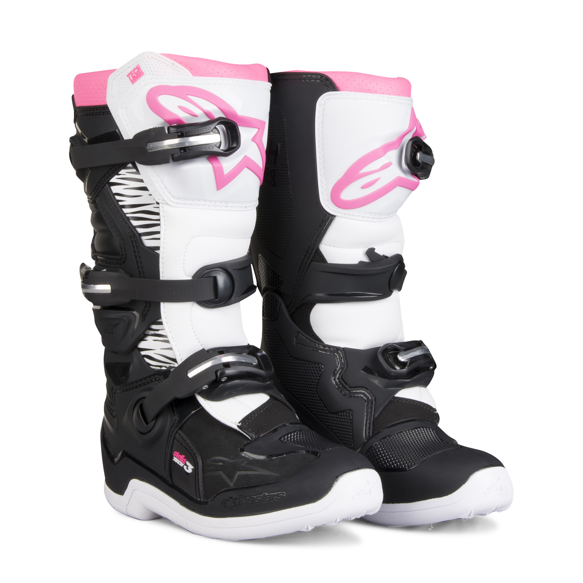 Buty Cross Alpinestars Stella Tech 3 Damskie Czarny/Złamany Biały/Różowy39