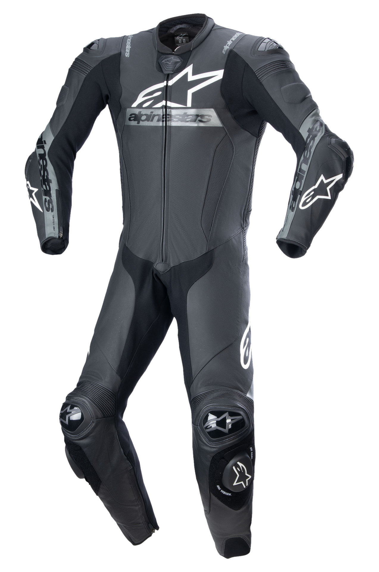 Kombinezon Jednoczęściowy Skórzany Alpinestars Missile V2 Ward Czarny/Metaliczny szary58