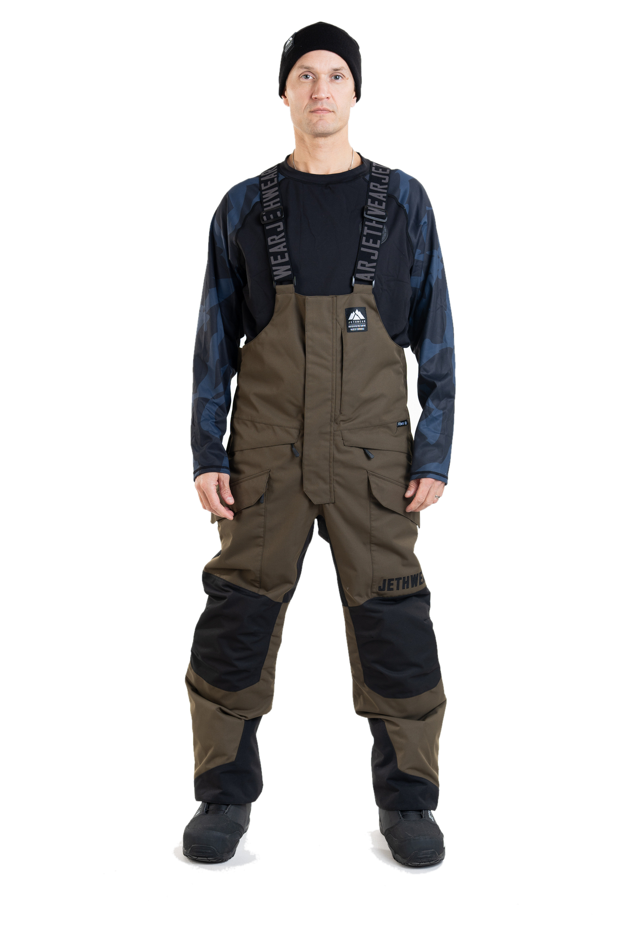 Spodnie Śniegowe Jethwear Treeline (2025) Bib Shell Męskie OliwkowyS