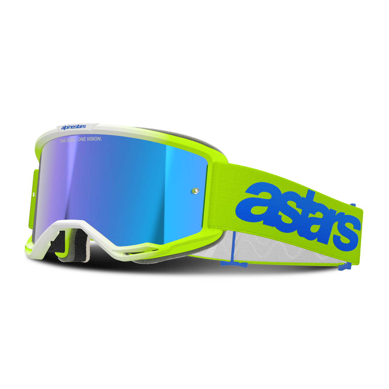 Gogle Cross Alpinestars Vision 5 Blaze Lustrzanka Fluorescencyjny żółty/niebieski