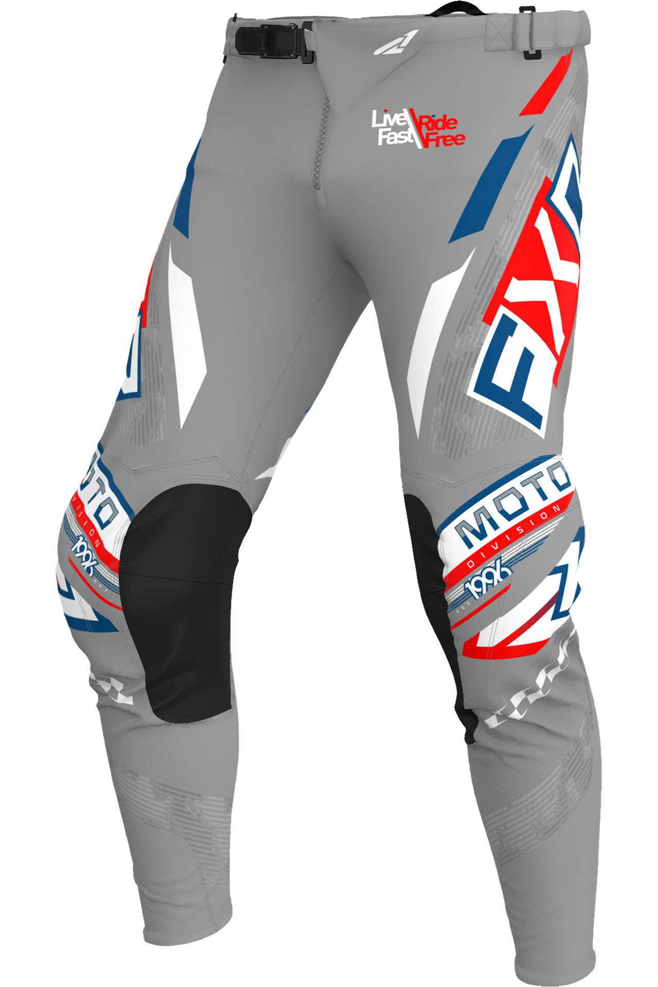 Spodnie Cross FXR Podium Gladiator Szary/Złamany Biały/Czerwony30