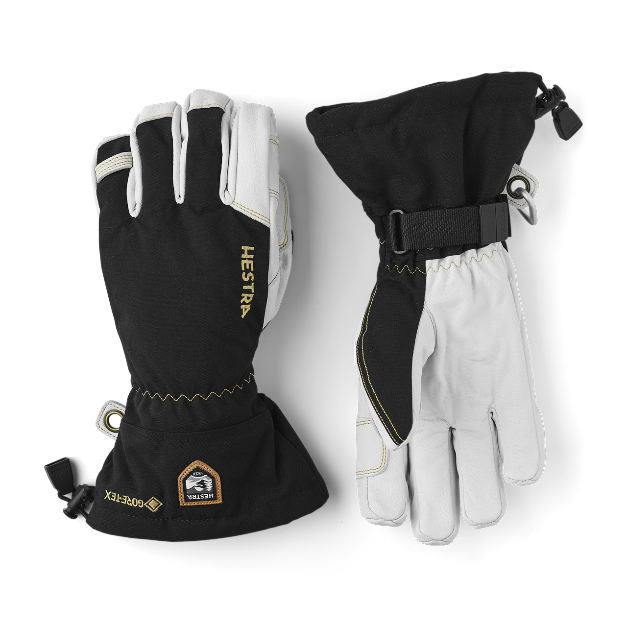 Rękawice Zimowe Hestra Army Leather Gore-Tex 5 Finger Czarny/Naturalny szary11