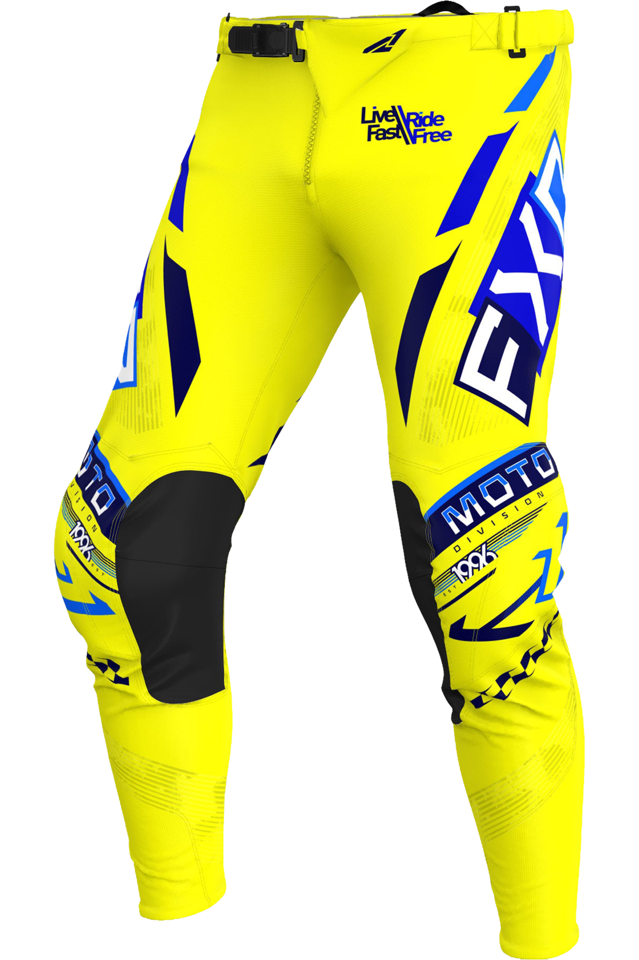 Spodnie Cross FXR Podium Gladiator Żółty/Granatowy/Niebieski30